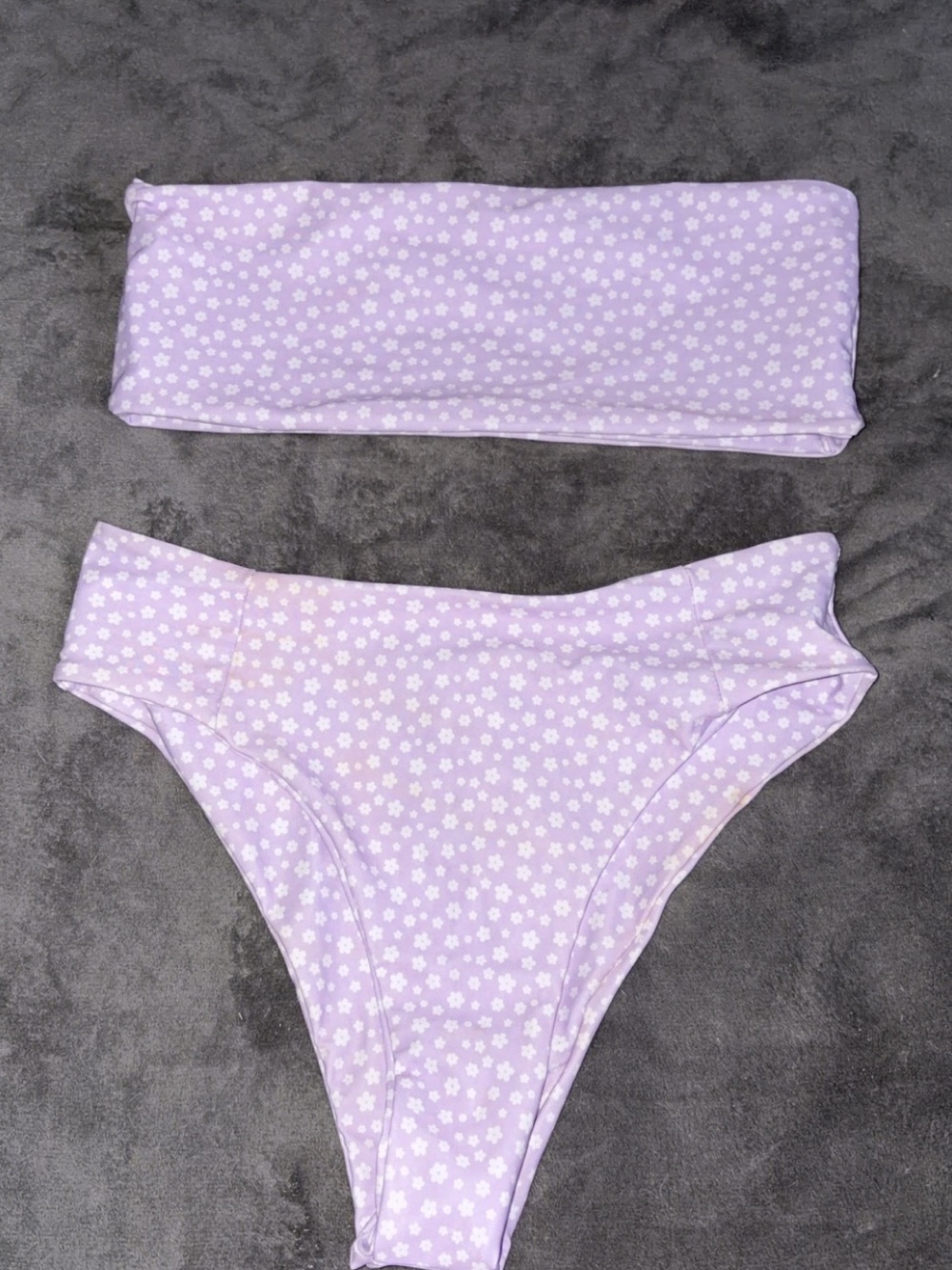 SHEIN Lavender Floral Bandeau Bikini Set
